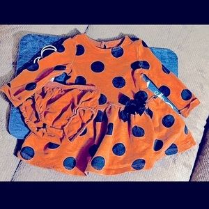 🔴6/$26🔴Baby Girl Carter’s Brown & Black Polka Dot Dress/Bloomers (9 MO.)